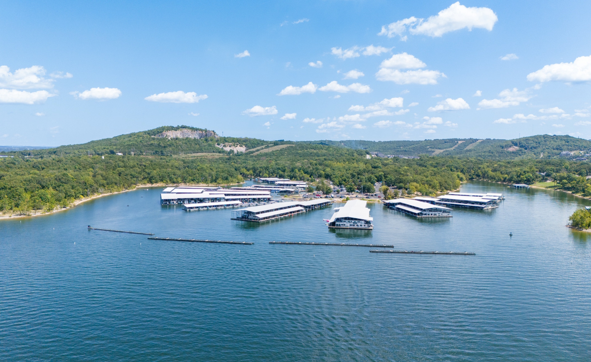 Aerial view of State Park Marina on Table Rock Lake, Branson, Missouri